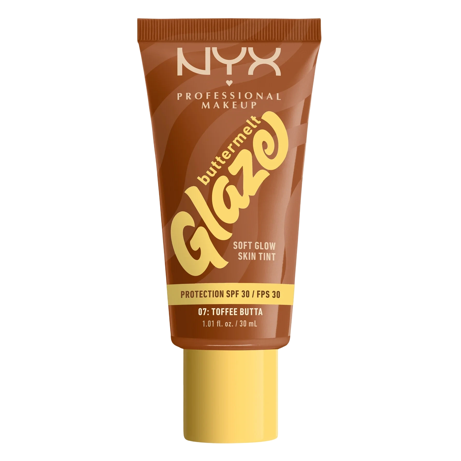 NYX PROFESSIONAL MAKEUP Buttermelt Glaze Soft Glow Skin Tint SPF30 07 Toffee Butta