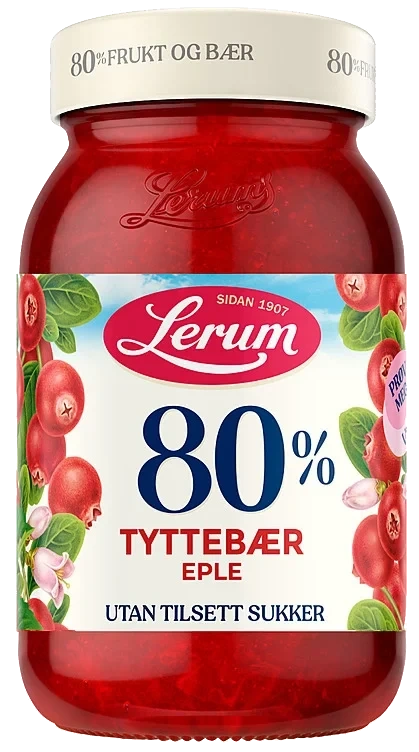 80% tyttebær-eple  340g