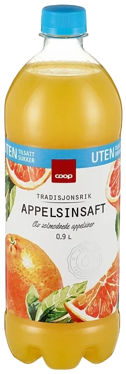 Appelsinsaft u/tilsatt sukker   0,9l