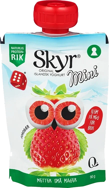 Skyr mini jordbær pose 90g