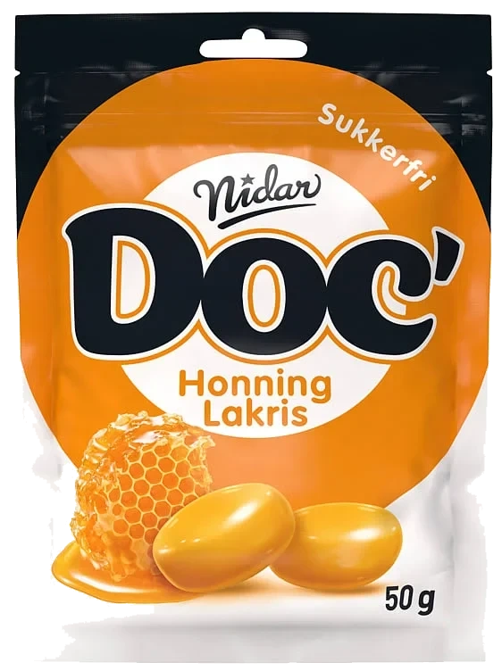 Doc honning-lakris sukkerfri   50g