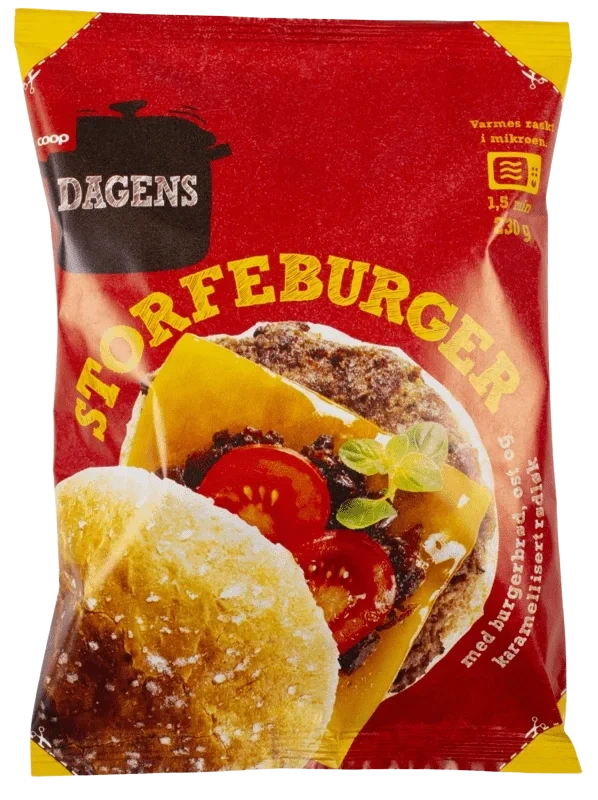 Coop Dagens Burger med Ost og Løk