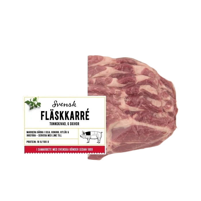 Fläskkarré Färsk Tunnskivad 500g Scan