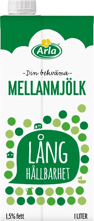 Mellanmjölk m lång hållbarhet 1.5%