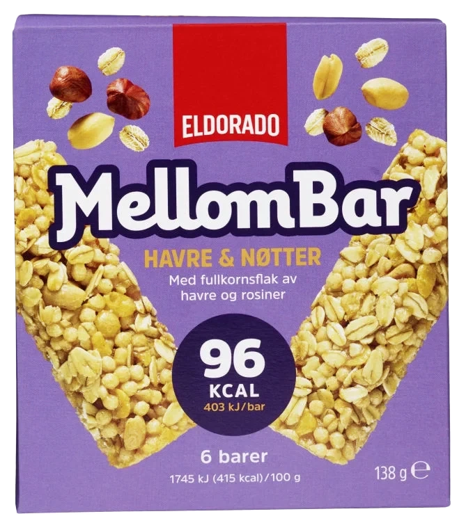 Mellombar Havre&Nøtter 138g Eldorado