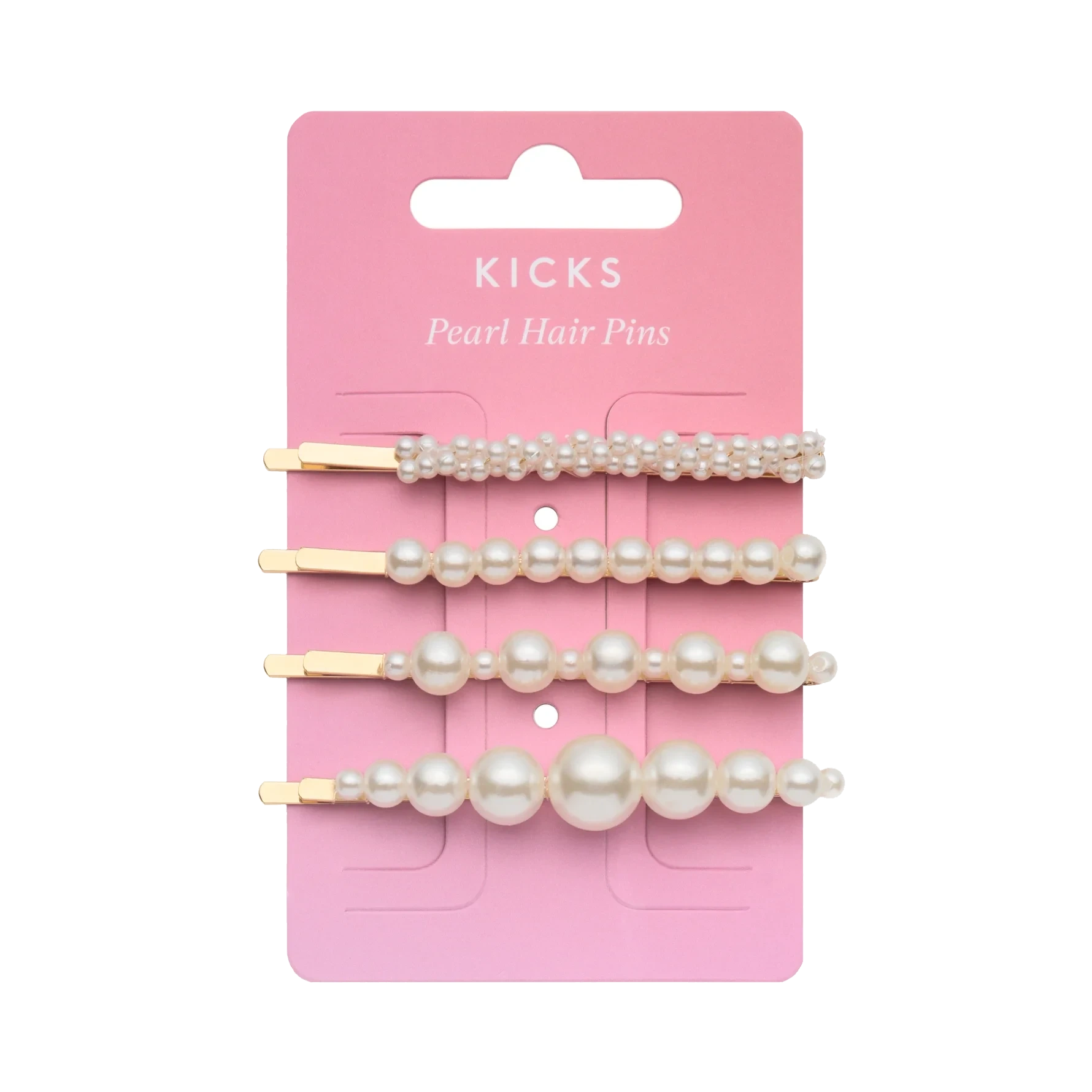 KICKS Beauty Pearl Hair Pins 4 pcs White