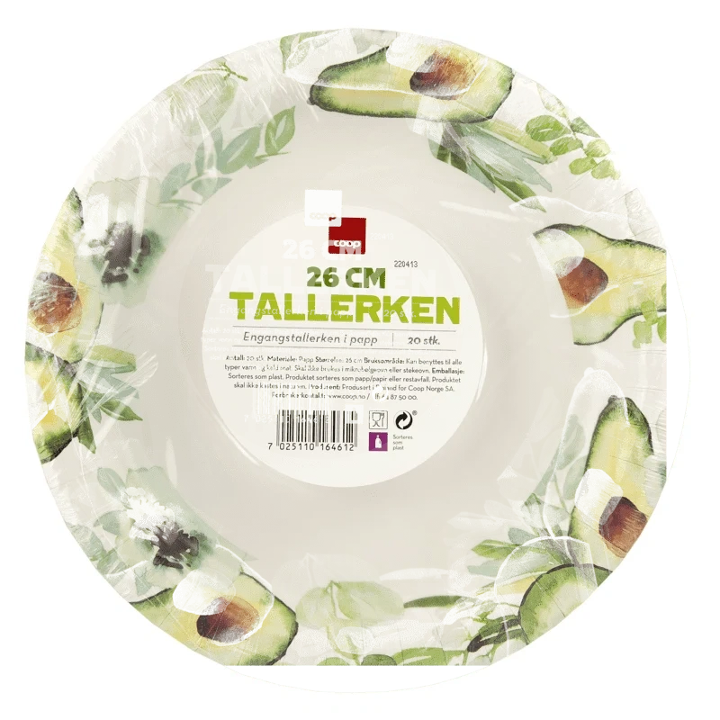 Coop Dekor Papptallerken 26cm 20pk