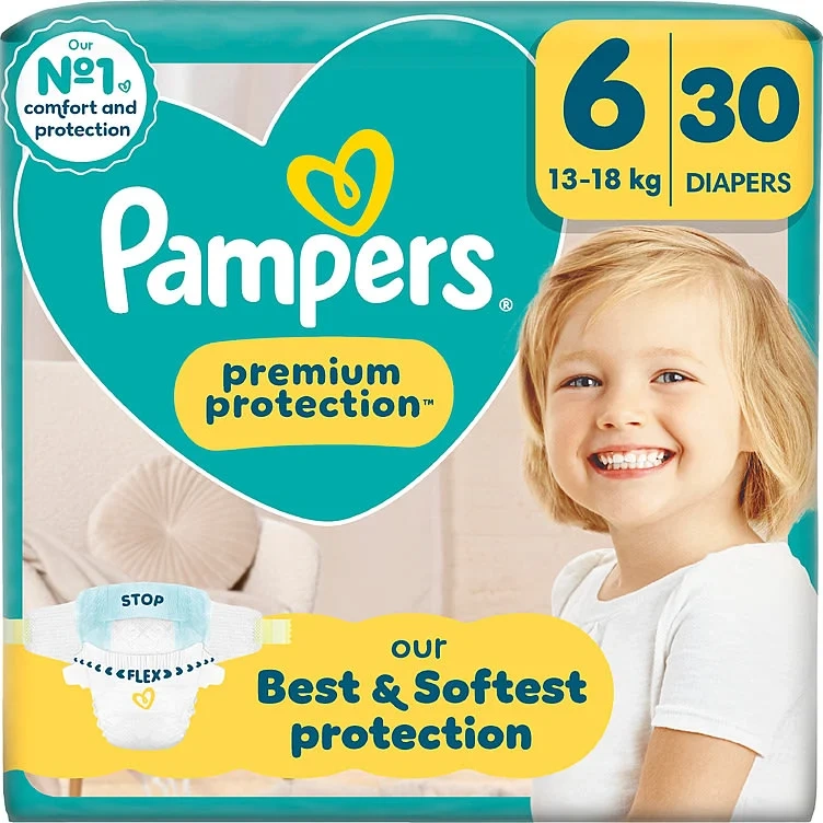 Pampers Bleier Prem Prot S6 13-18kg 30stk