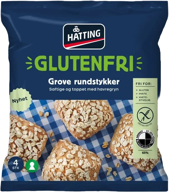 Glutenfri Grove Rundstykker 80gx4stk