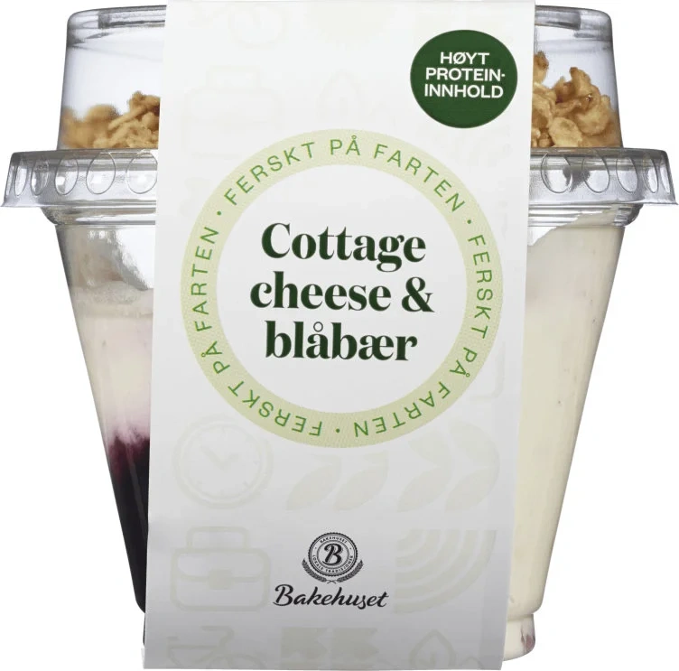 Cottagecheese m/Blåbær 200g Bakehuset