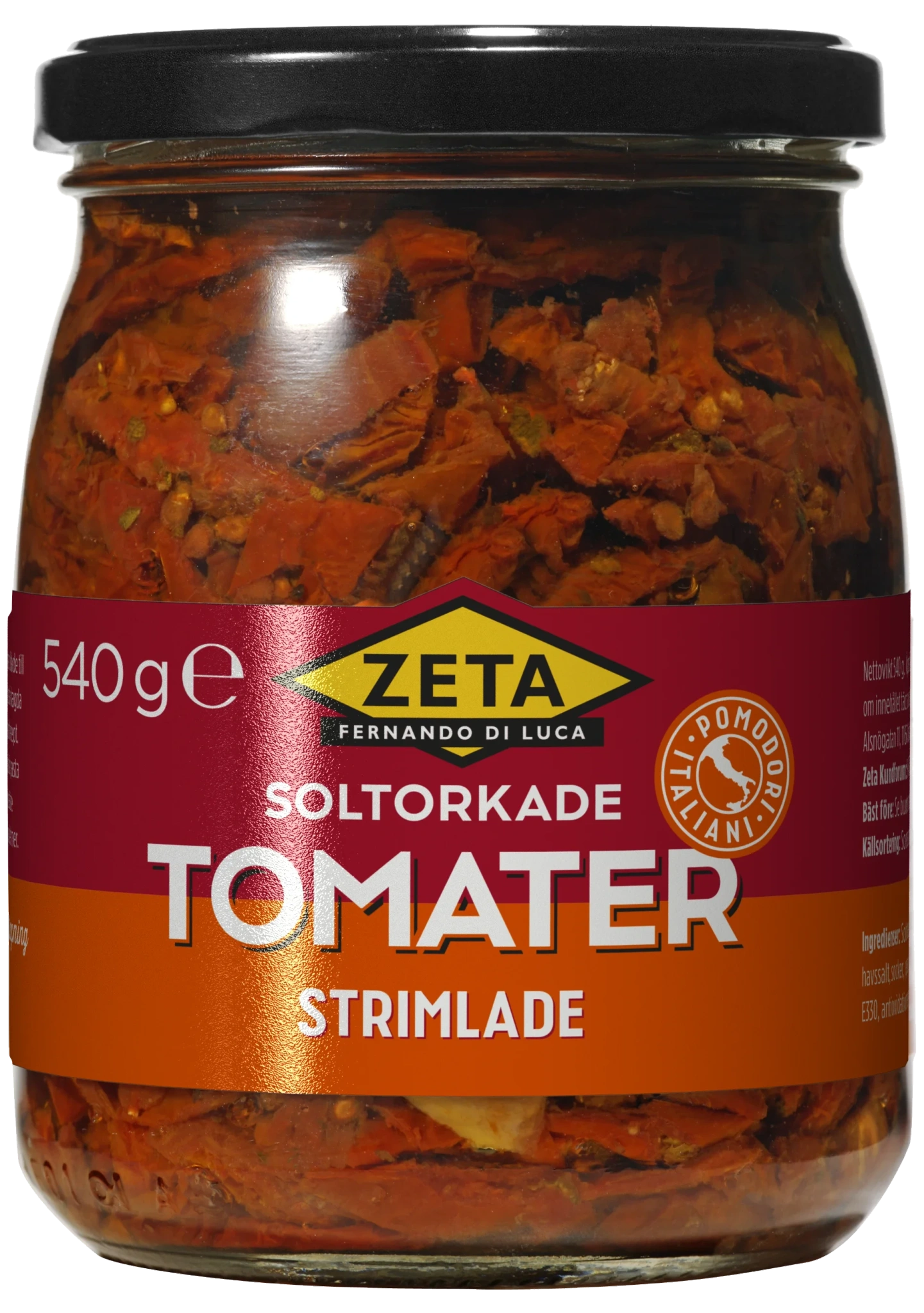Soltorkade tomater, strimlade