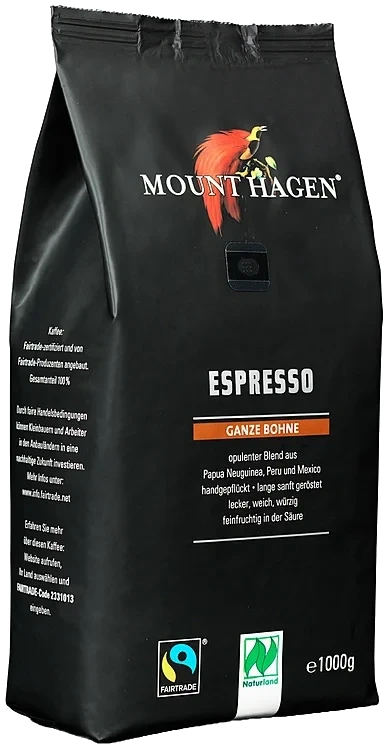 Mount Hagen Espresso Bønner Arabica 1kg