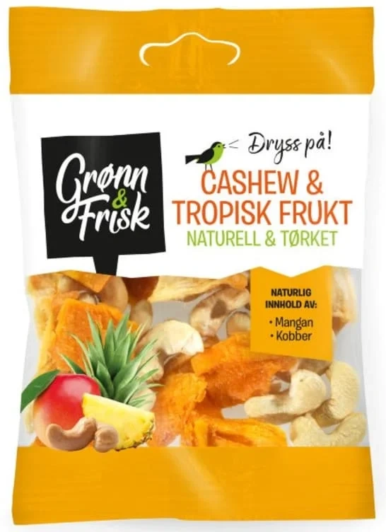 Cashew&Tropisk Frukt 60g Grønn&Frisk