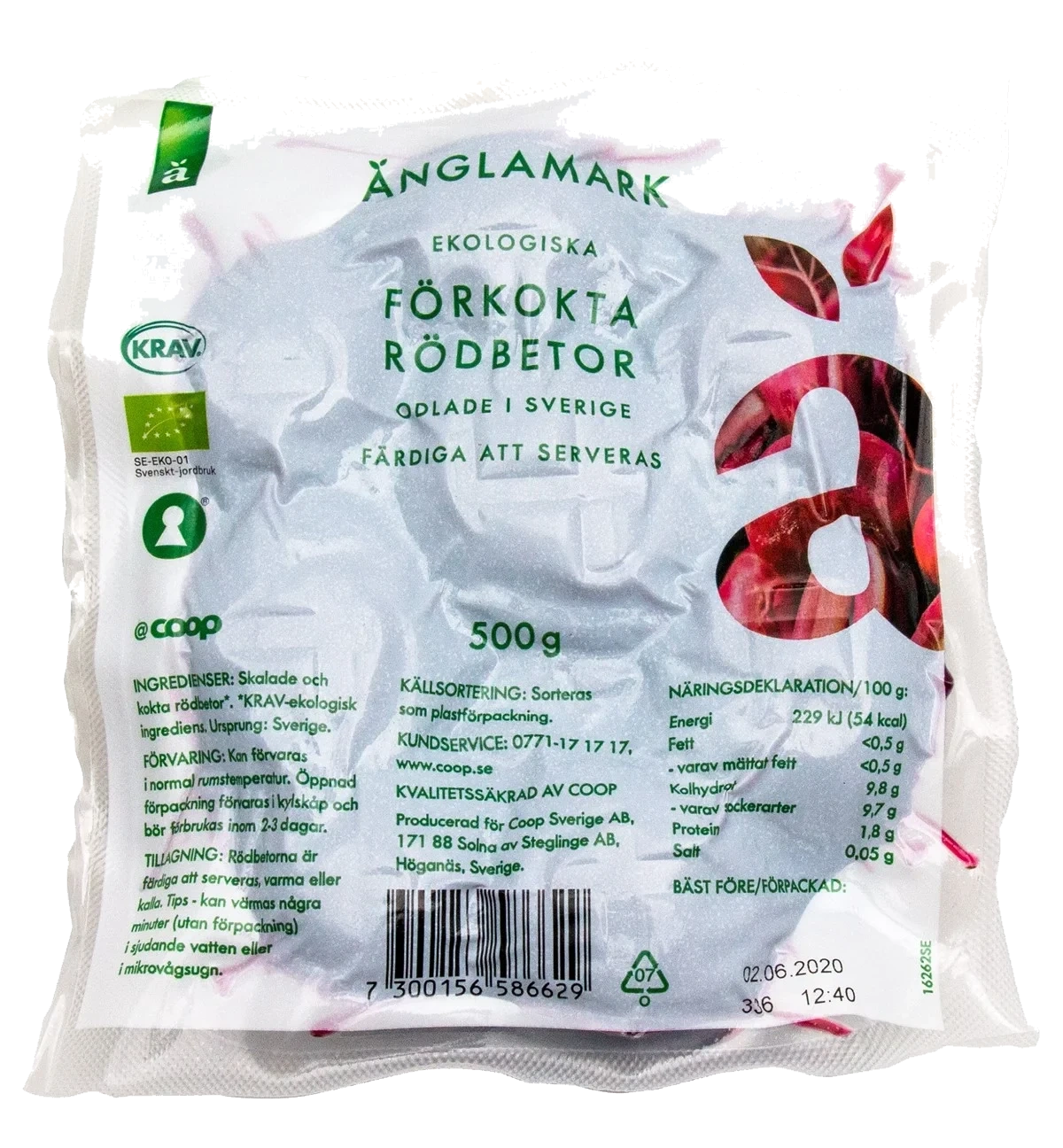 Rödbeta förkokt KRAV Änglamark