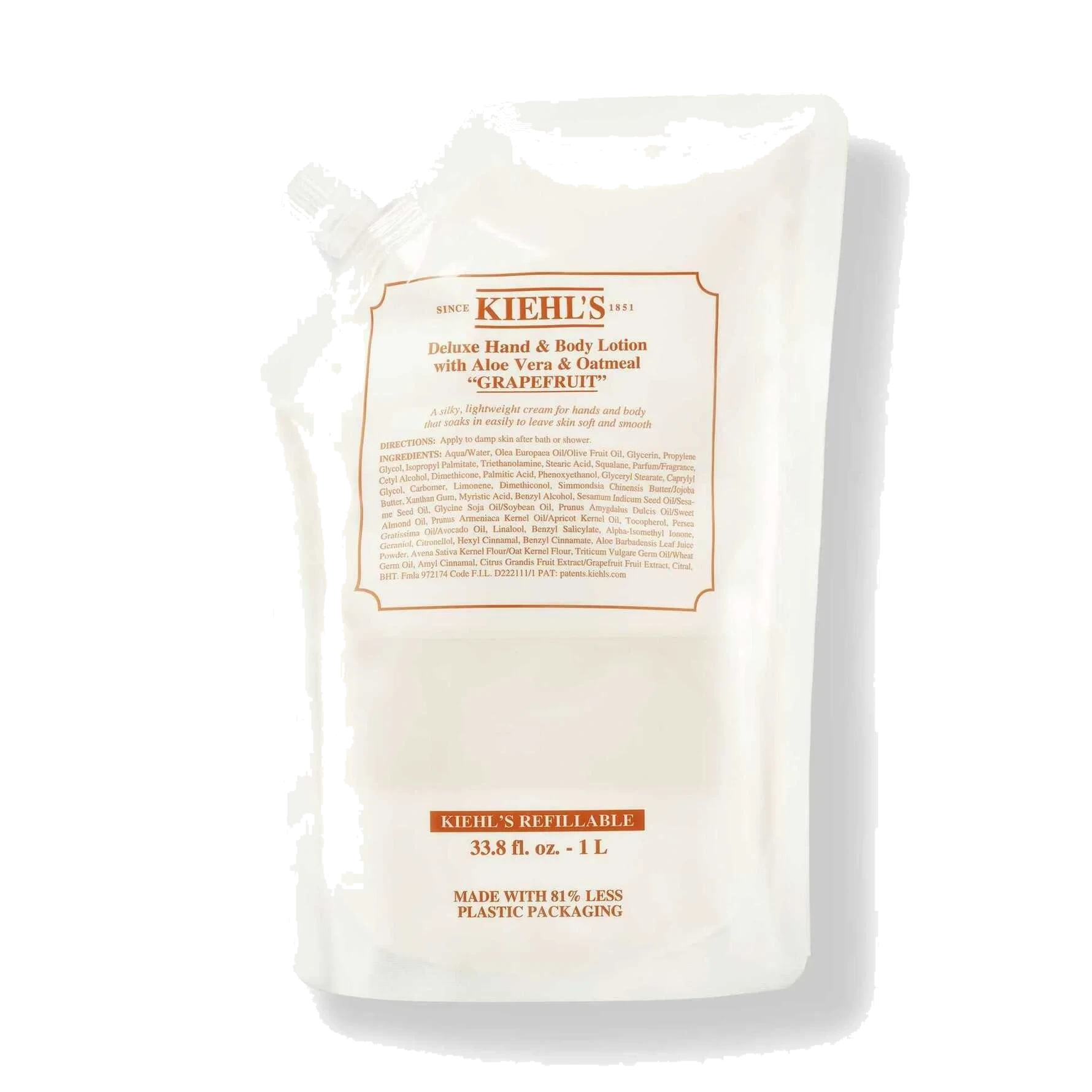Kiehl’s Deluxe Hand & Body Lotion with Aloe Vera & Oatmeal 1000 ml