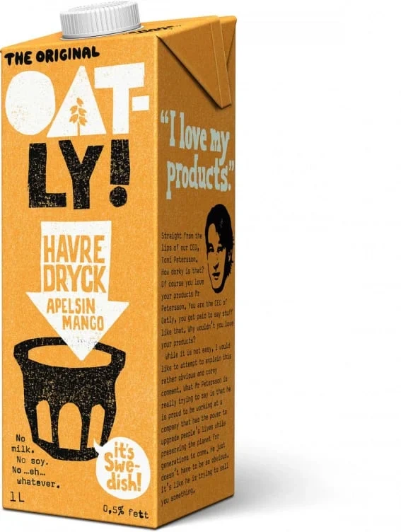 Havredrikk Appelsin&Mango 1l Oatly