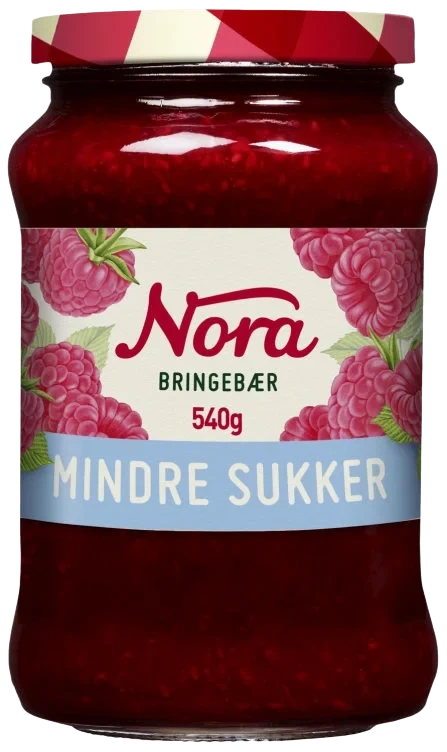 Bringebærsyltetøy Mindre Sukker 540g Stabburet