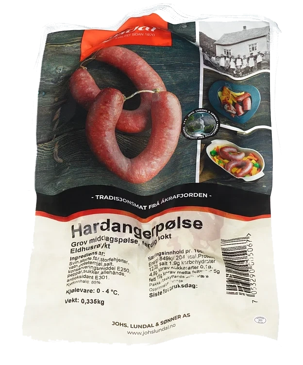 Hardangerpølse eldhusrøykt   335g