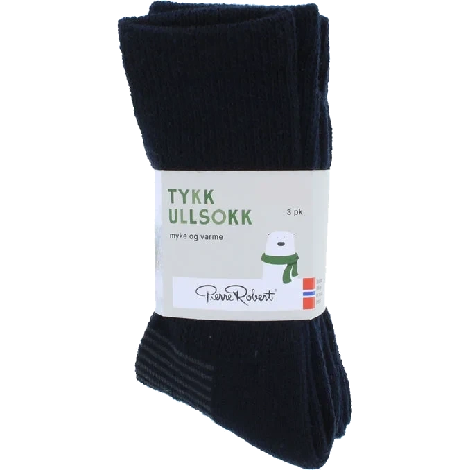 Ullstrumpor Mörkblå Strl 33-36 3-pack