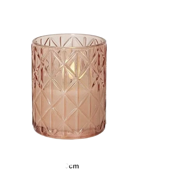 Ljus LED Flamme Romb Rosa 10x12,5cm