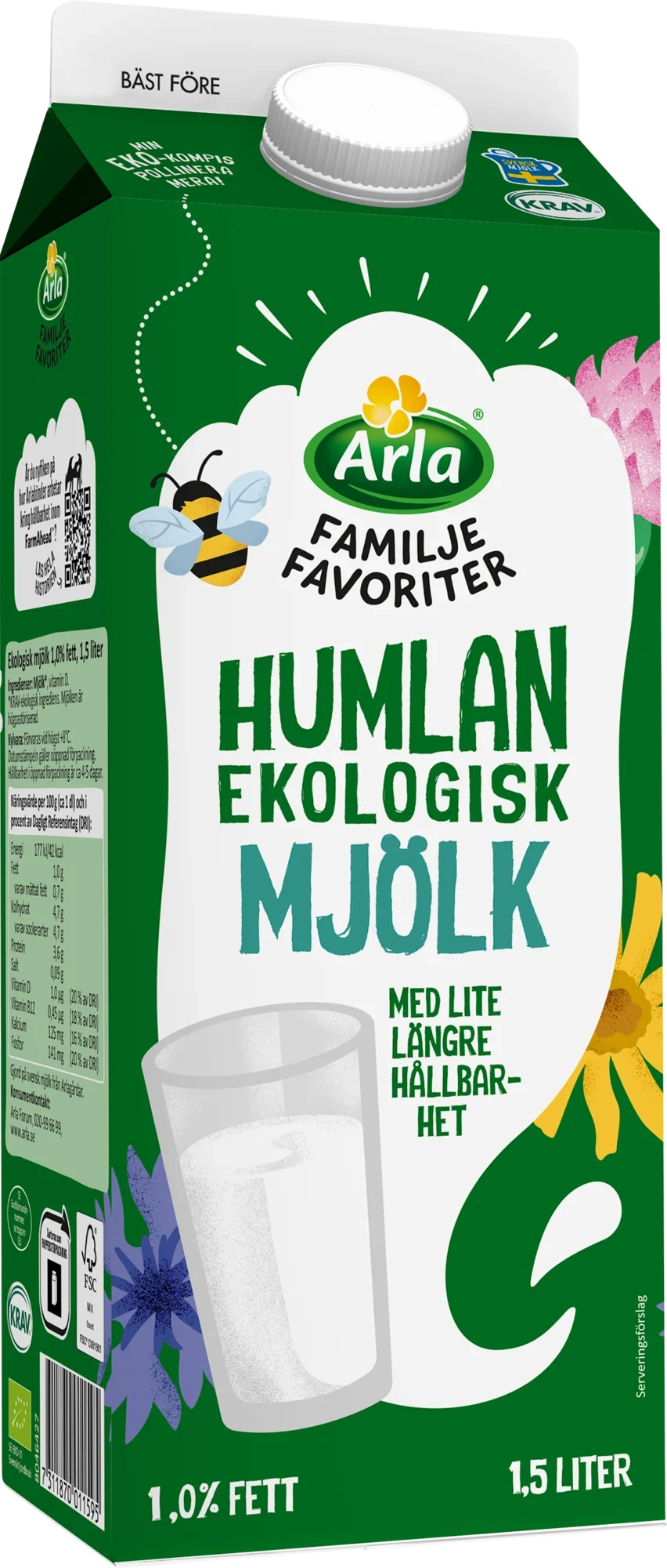 Humlan ekologisk mjölk 1.0%