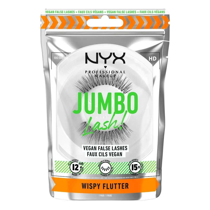 NYX PROFESSIONAL MAKEUP Jumbo Lash! Vegan False Lashes Fringe Glam Wispy Flutter