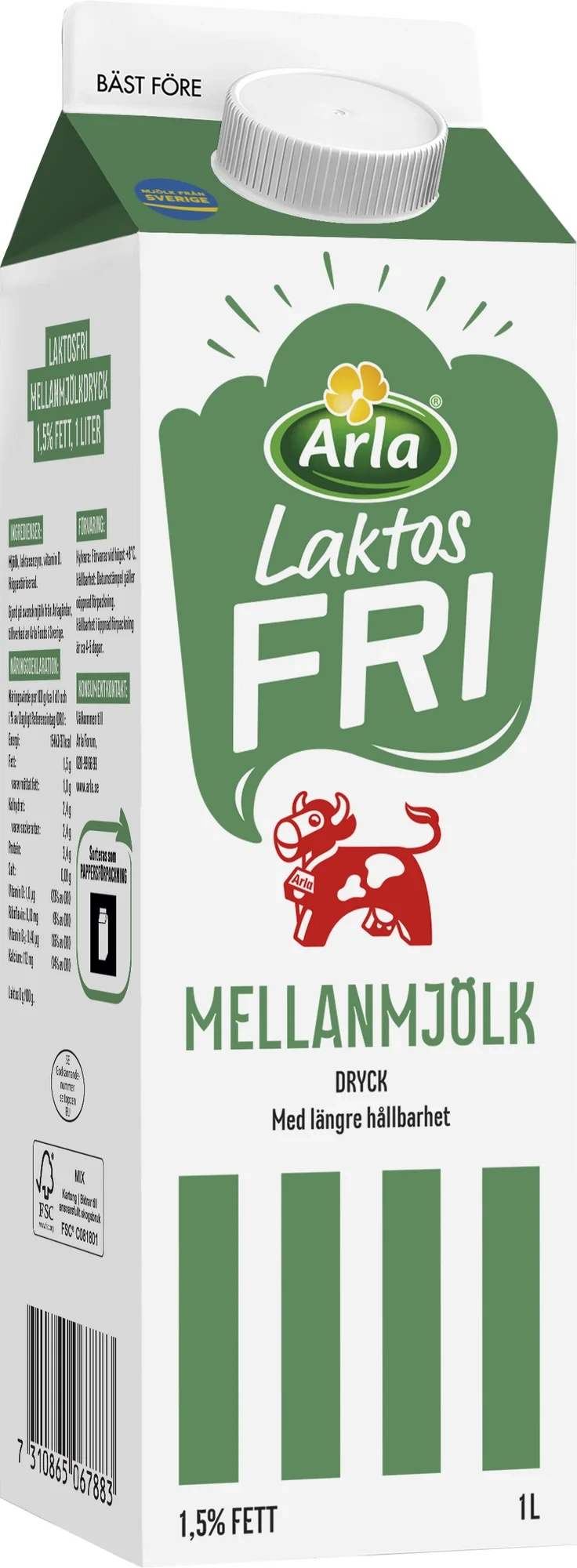 Laktosfri mellanmjölkdryck 1.5%