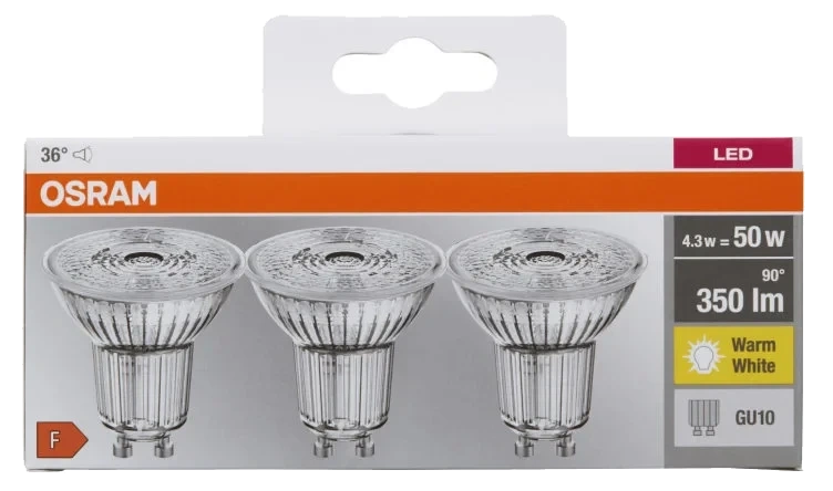 Lyspære Led Spot 50 Gu10 3 pakke Osram