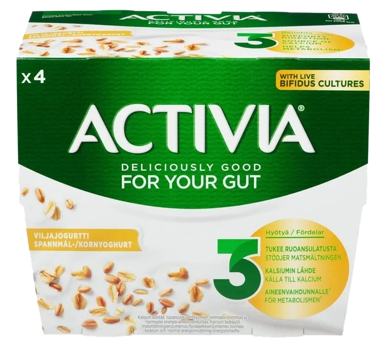 Activia korn 4x125g