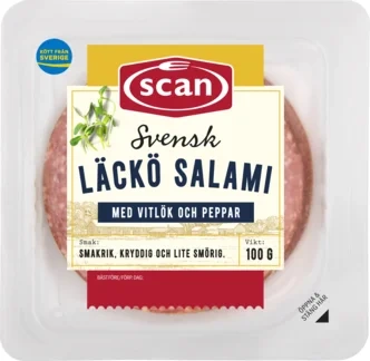 Läckösalami skivad