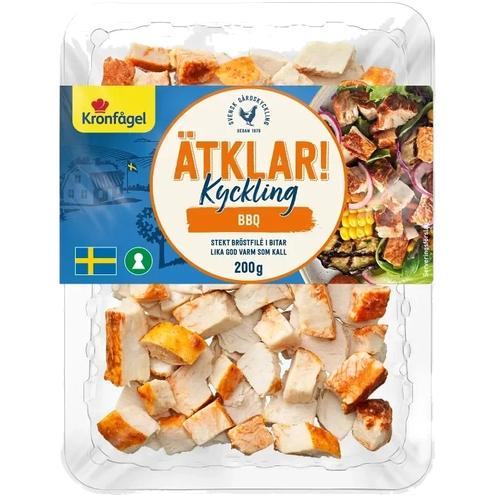 Kycklingbitar Ätklar Tärnad BBQ 200g Kronfågel