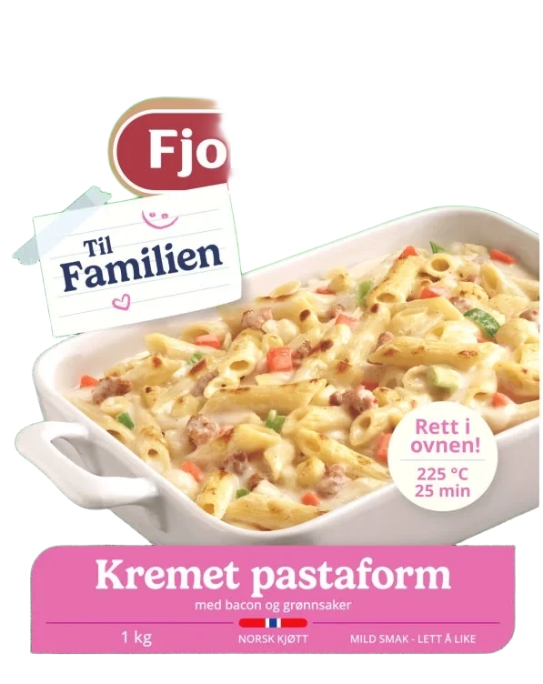 Kremet Pastaform til Familien m/Bacon&Grønnsaker 1kg