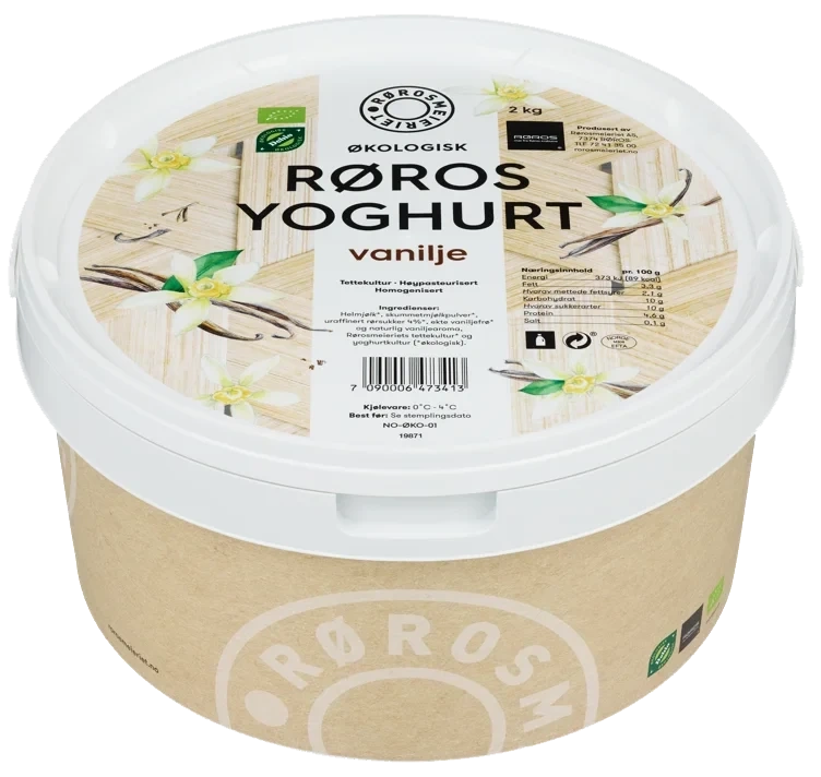 Røros yoghurt vanilje, økol.  2kg