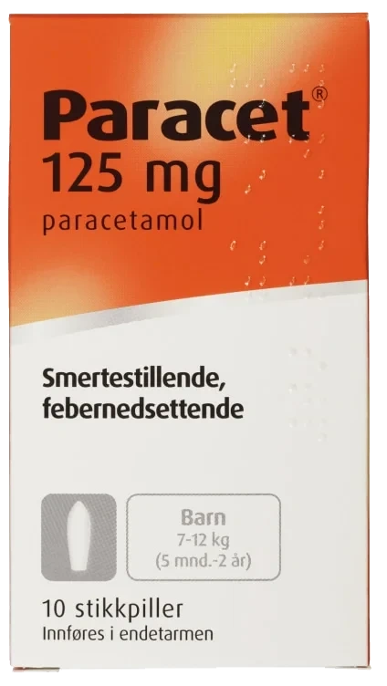 Paracet Stikkpille Barn 125mg 10stk