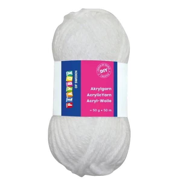 Akrylgarn 50 G  Hvit