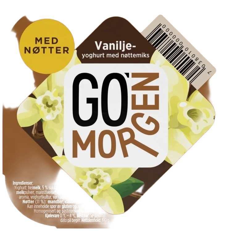 Go Morgen Yoghurt Vanilje/Nøtter 190g Tine