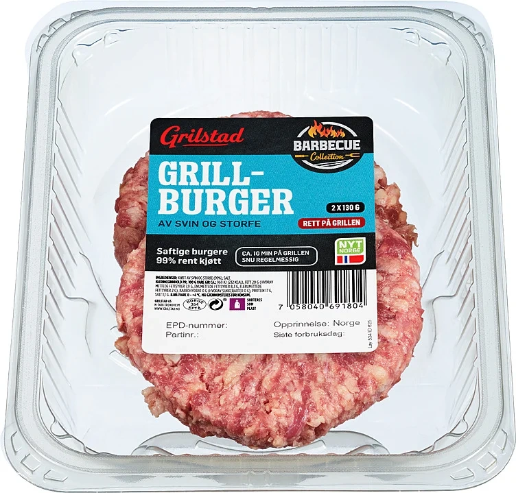 GRILLBURGER 2x130g grilstad