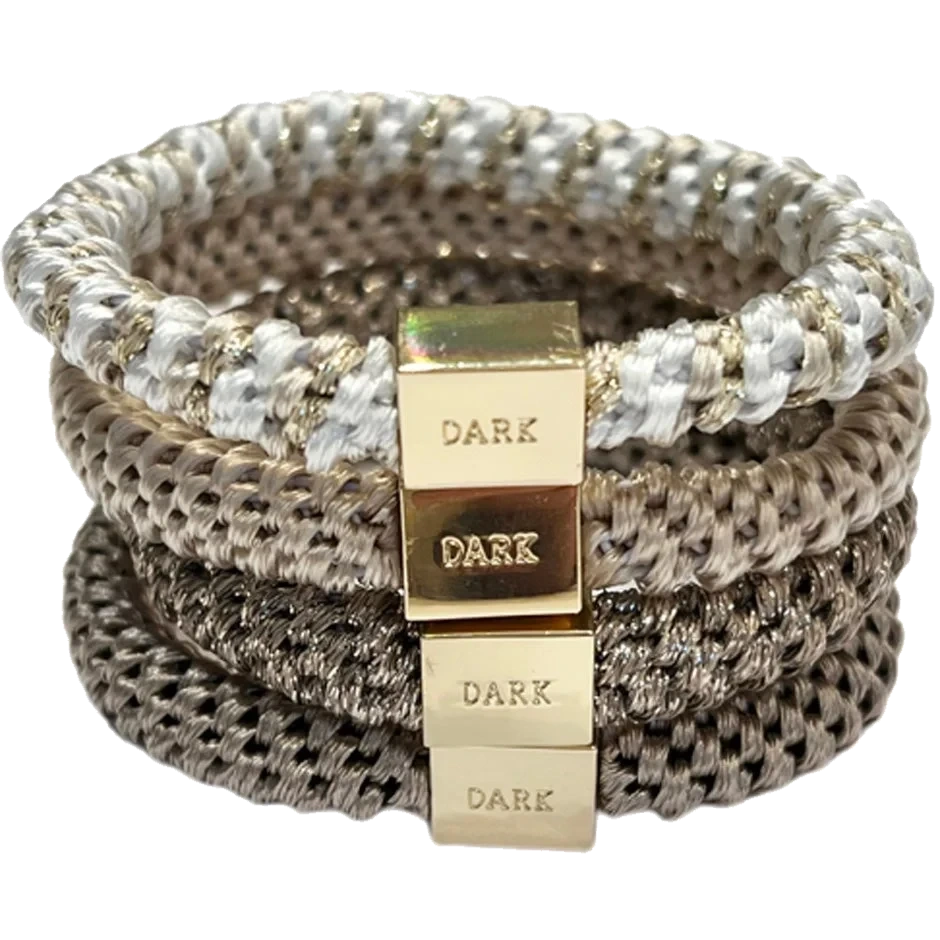 Dark Fat Hair Ties 4 Pk Combo
