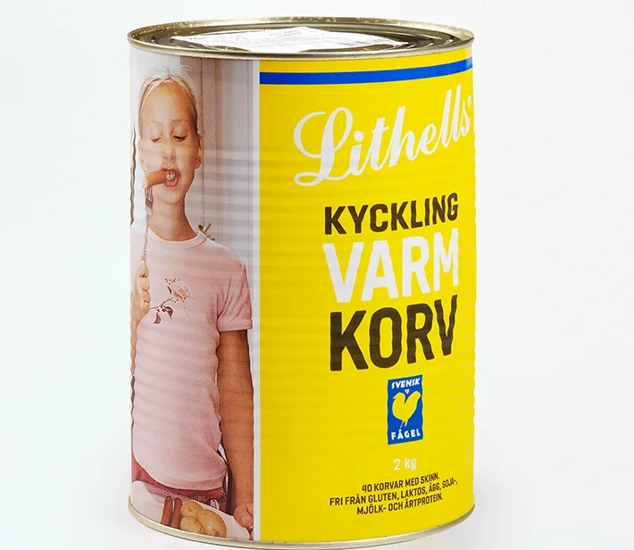 Kycklingvarmkorv m skinn konserv