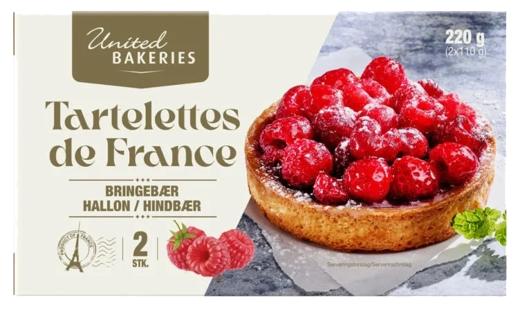 Bringebærterte Fransk 2x110g United Bakeries