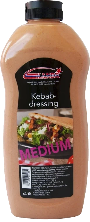 Kebabdressing Medium 900ml Kanda
