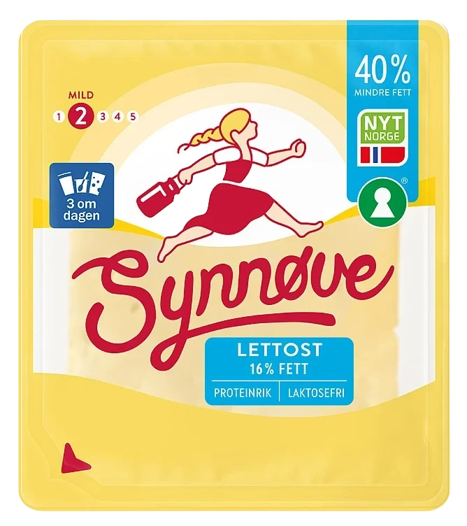 Lett gulost 40% mindre fett (16%) skivet  150g