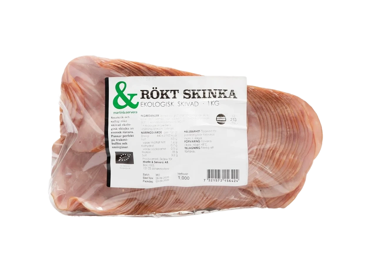 Skinka rökt skivad