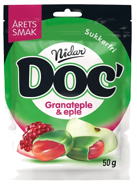 Doc årets smak granateple & eple sukkerfri   50g