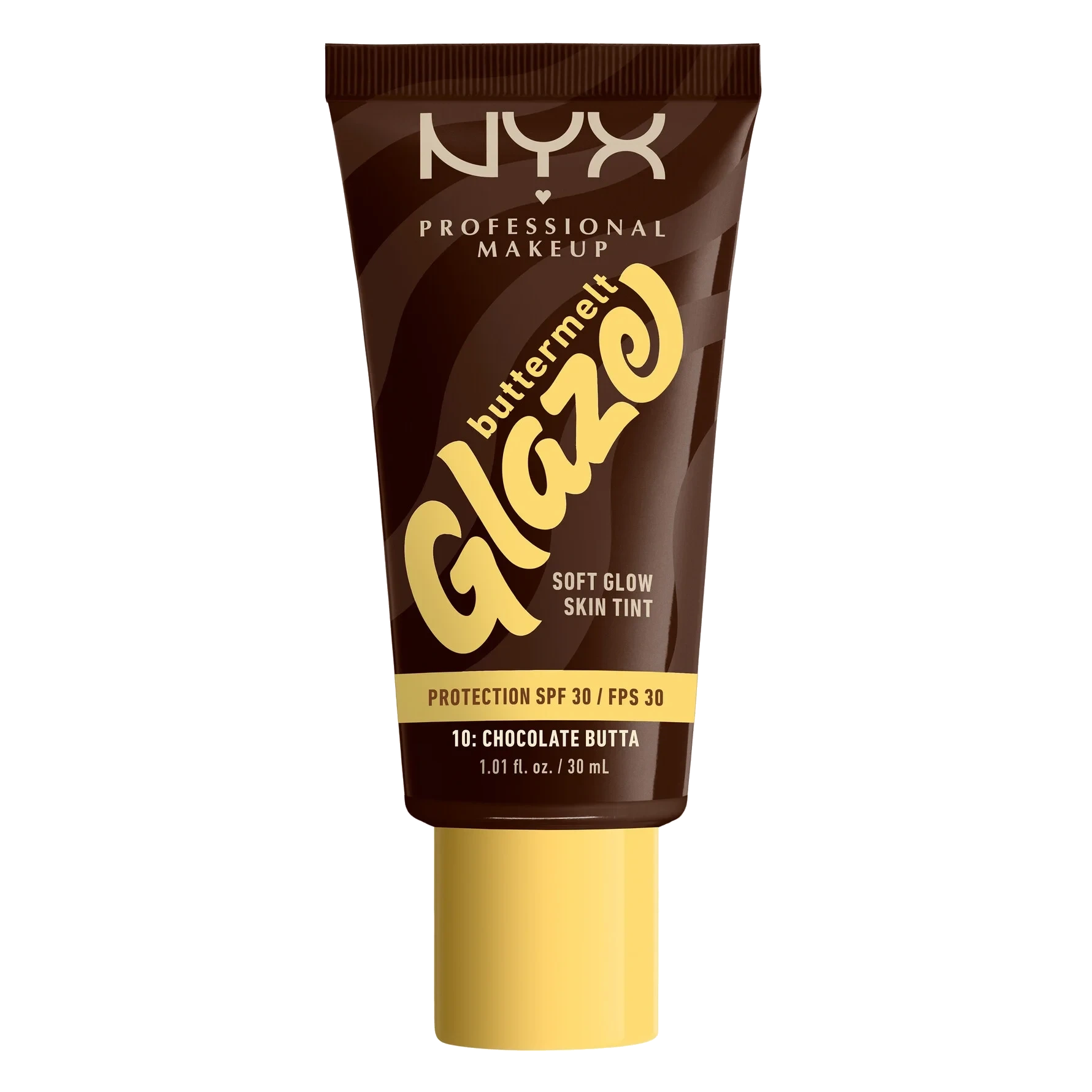 NYX PROFESSIONAL MAKEUP Buttermelt Glaze Soft Glow Skin Tint SPF30 10 Chocolate Butta