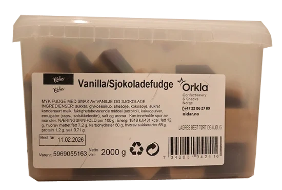 Vanilje/Sjokolade Fudge 2kg