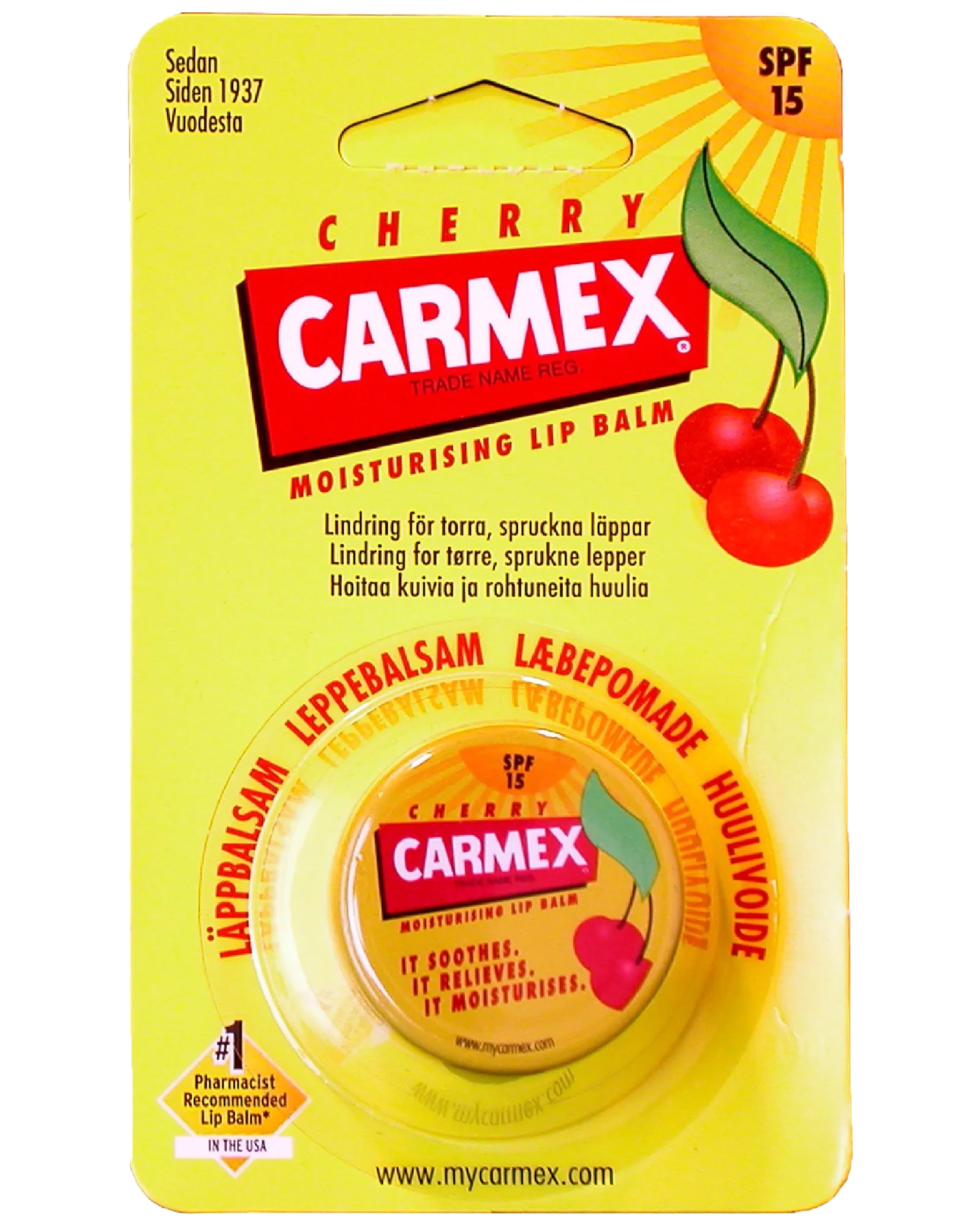 Carmex Cherry Lip Balm SPF15, 7,5 g
