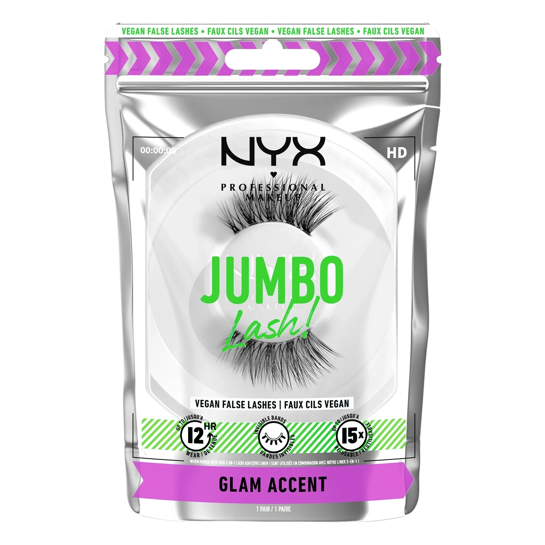 NYX PROFESSIONAL MAKEUP Jumbo Lash! Vegan False Lashes 6 Glam Accent
