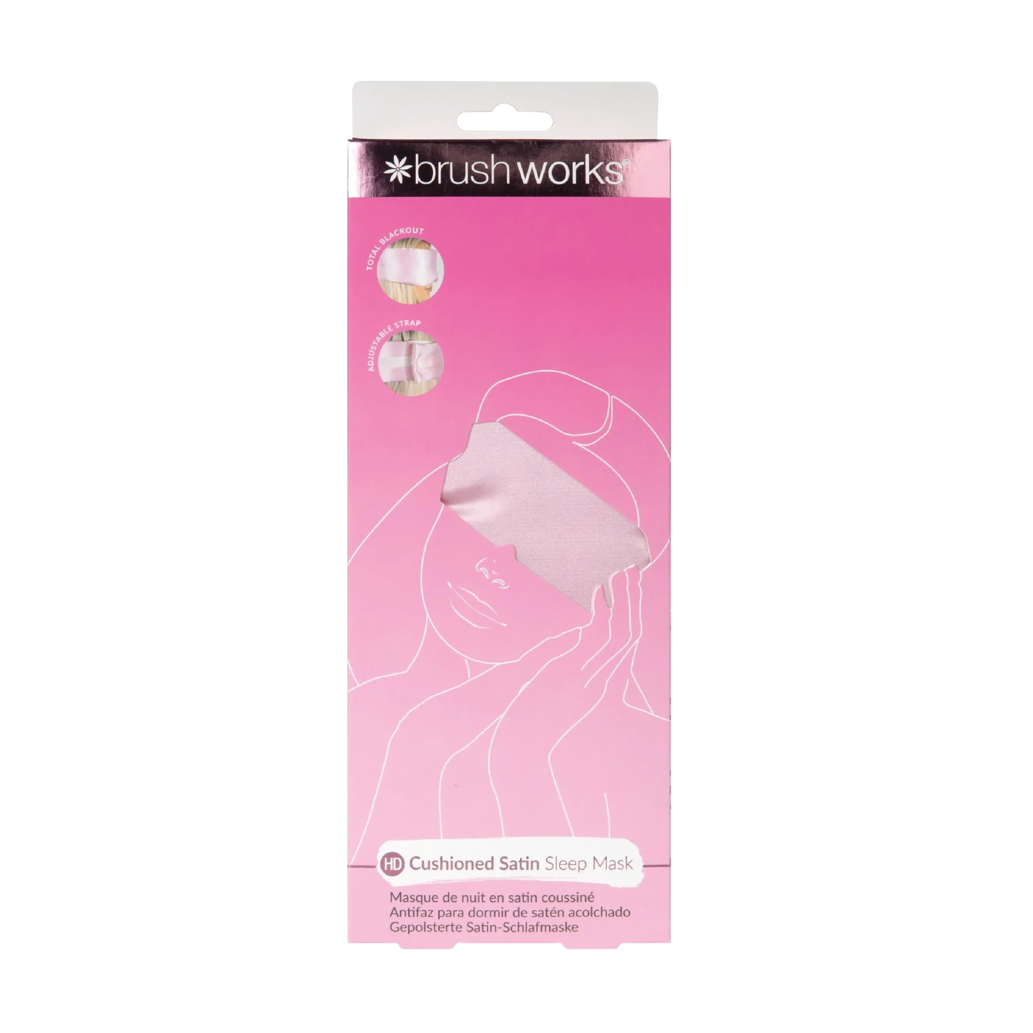 Brushworks Cushioned Satin Sleep Mask, 1 stk.