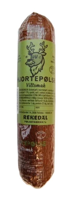 Hjortepølse 255g Rekedal